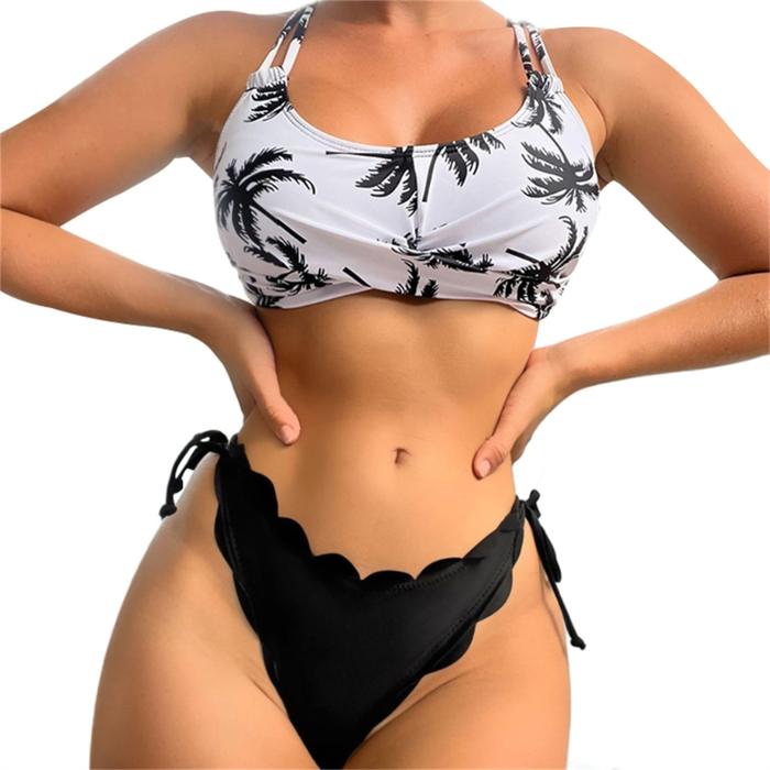 Baju Renang Wanita Gambar Pohon Kelapa 2 Buah Pakaian
