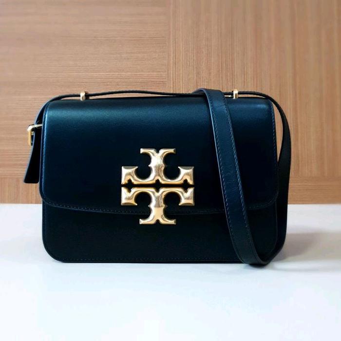 TB Tory medium eleanor shoulder bag in black GHW