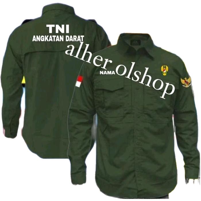 kemeja Bordir bisa satuan gratis nama Kemeja tactical TNI ad baju tactical TNI ad seragam tactical T