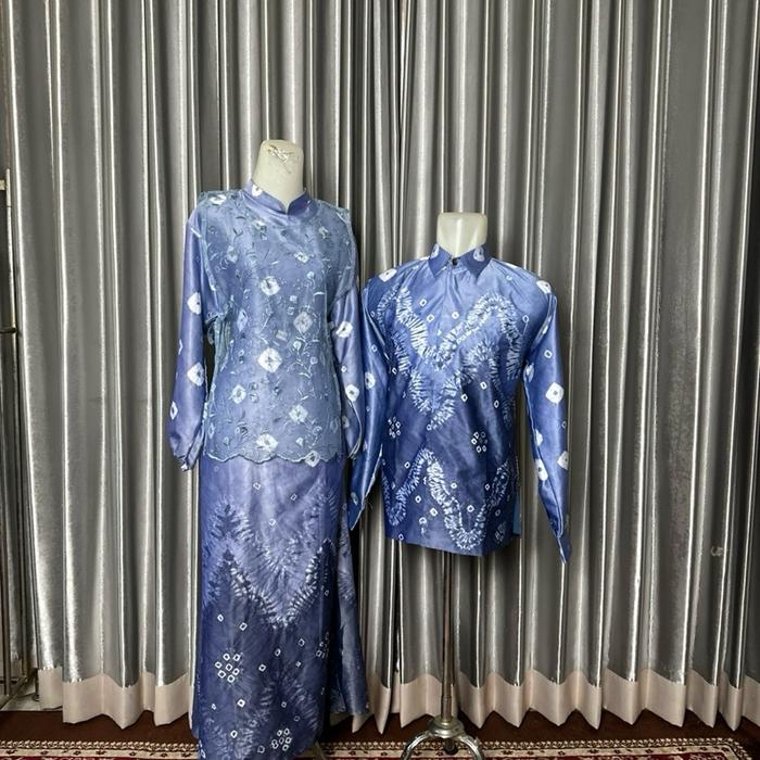 COUPLE SERAGAM GAMIS, KEMEJA JUMPUTAN HANDMADE ASLI  PALEMBANG Setelan Dress Lebaran Pasangan Keluar