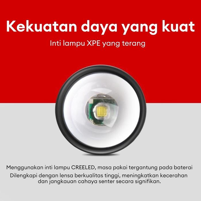 Senter Mini COB LED Light Super Terang Lampu Senter Mini Rechargeable 3 Mode Waterproof Flashlight L