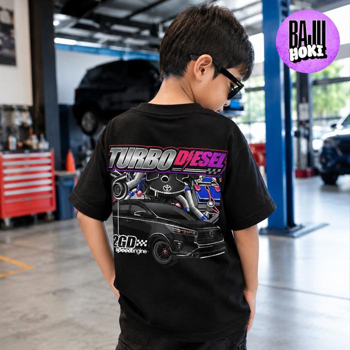 Kaos Anak Racing MESIN TURBO DIESEL 2GD SPEED ENGINE Baju Anak Mobil Modifikasi