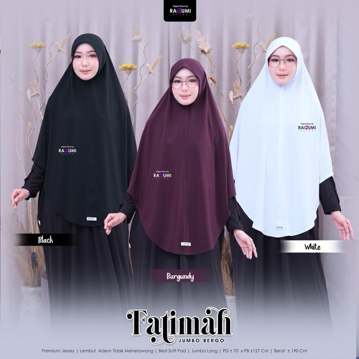 Fatima Bergo Jumbo berbahan jersey premium ori by Raqumi hijab