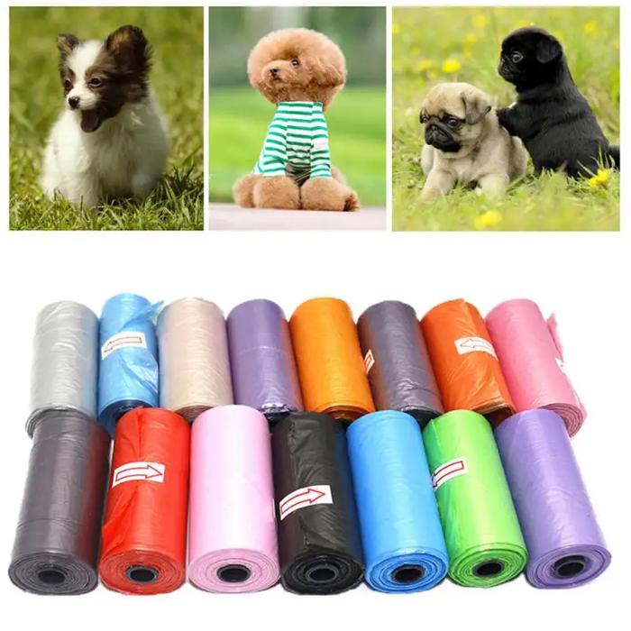 1 Roll Portable Degradable Pet Waste Poop Bags Pet Pick Up Plastic Garbage Bag Clean Up Refill Garba