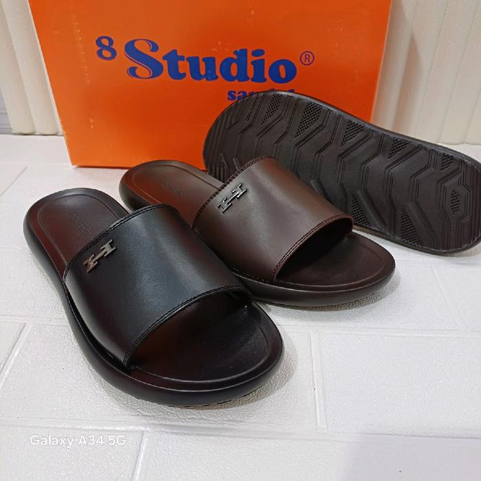 dk 199 sandal kulit asli pria 8studio kekinian original Sendal Jepit
