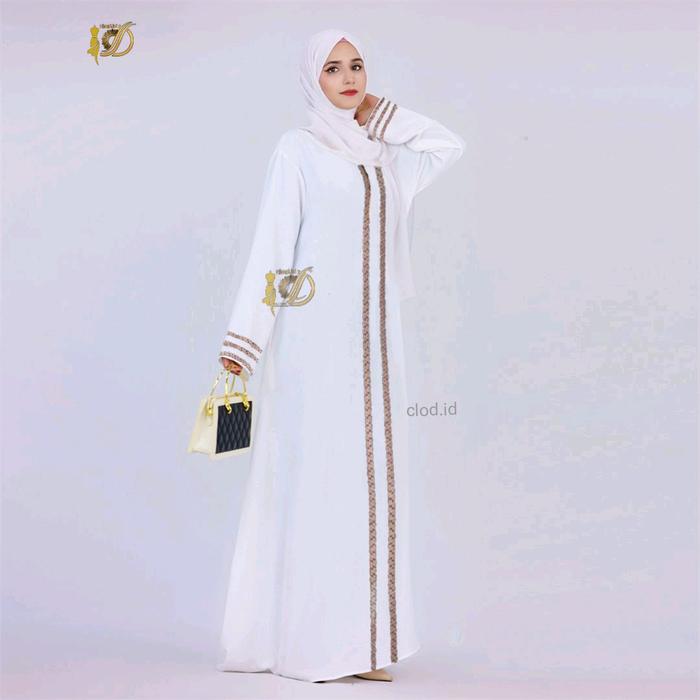 ABAYA MAROCAIN ABAYA DUBAI KAFTAN TURKI GAUN WHITE TURKY MUSLIM Gamis Wanita Crinkle Airflow Dress H