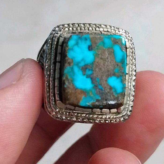 CINCIN BATU PIRUS PERSIA BIRU PANCI NATURAL ELEGANT