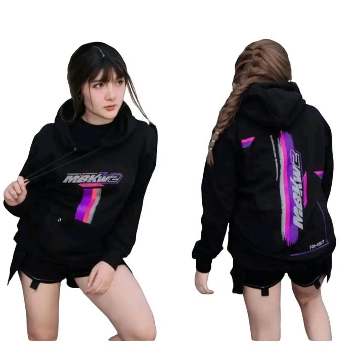 Jaket Hoodie Raccing MBKW2 Bahan katun tebal Unisex