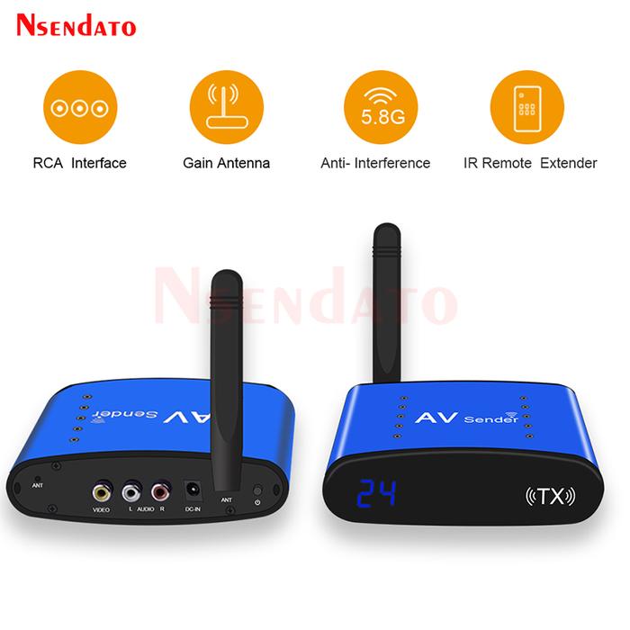 PAT535 5.8GHz Wireless Audio Video AV RCA Transmitter Sender Receiver