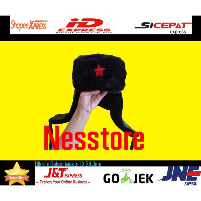 Topi Winter Rusia Red Star Rusia Ushanka Bintang Merah