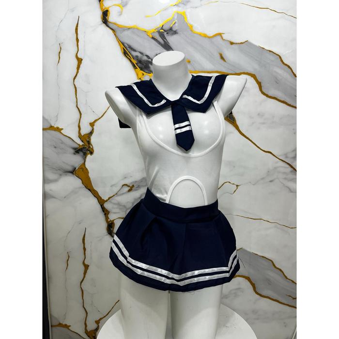 Set Lingerie Cosplay Seragam Sekolah Jepang Imari Bahan Satin Ukuran Besar