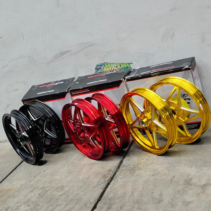Promo Cuci Gudang Velg Set Variasi Murah Depan Belakang Palang 5 Merk Biong LC Star Ring 14 X 185 / 