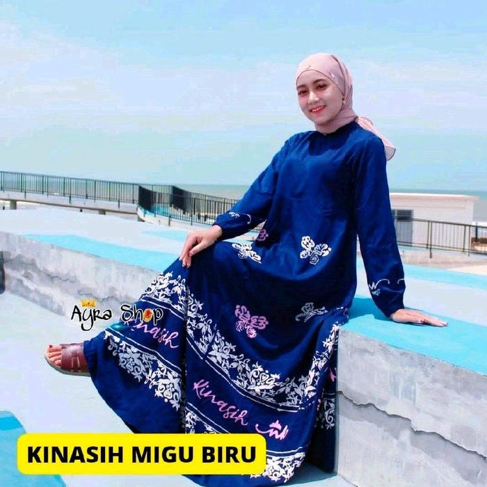 GAMIS TWILL NK RUMAYSHA Diyu KINASIH MIGU BIRU Baju Muslim Wanita Elegan dan Nyaman - Diyu