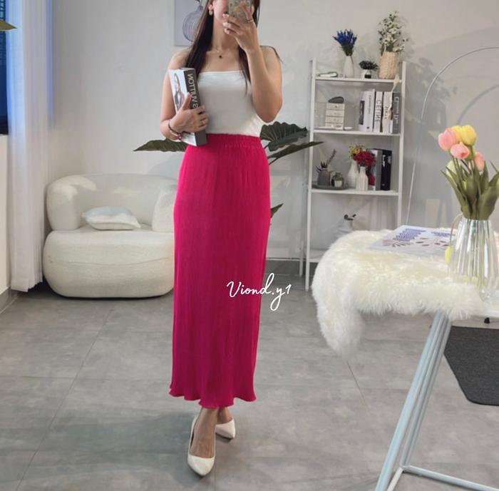 Promo Skirt Polos Span Lidi Rok Bodycon Korea / Rok Plisket Span Wavy Premium Slim-fitting COD