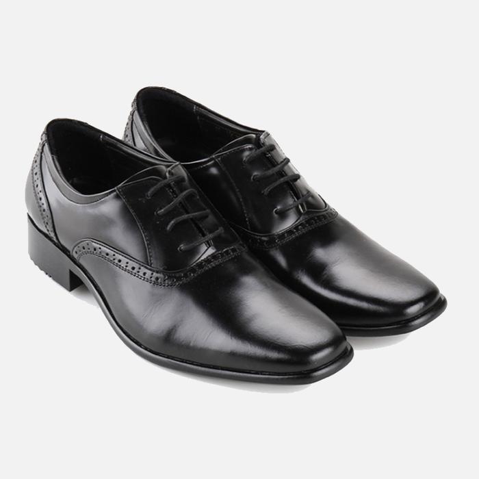 Guin Casalini Sepatu Formal Pria Kulit Leather Pantofel Shoes Tali Oxford Kantor G-DT 116 - Black