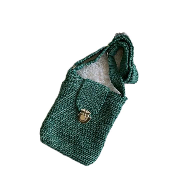 Nazneen Tas Slempang Rajut Phonebag Selempang Slingbag Wanita Nazneen Bahan Poly PP Muat Hp Ukuran 6