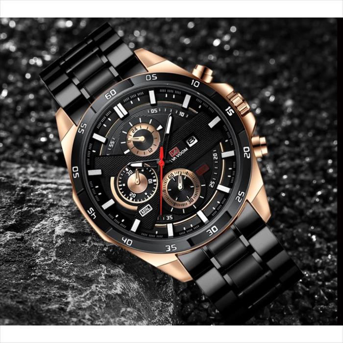 TERLARIS Jam Tangan Pria Va Va Voom 216 Stainless Steel Vavavoom  Anti Air / Karat Premium Original