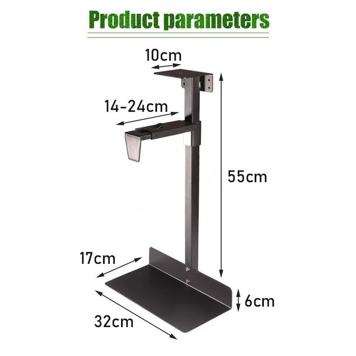 Rak CPU Komputer Bracket Gantung Organizer Meja Dinding CPU Komputer Stand Aluminium Minimalis Unive