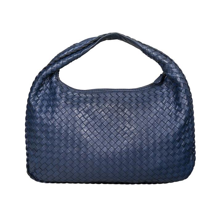 Bottega Veneta Nappa Hobo Intrecciato Bag Blue