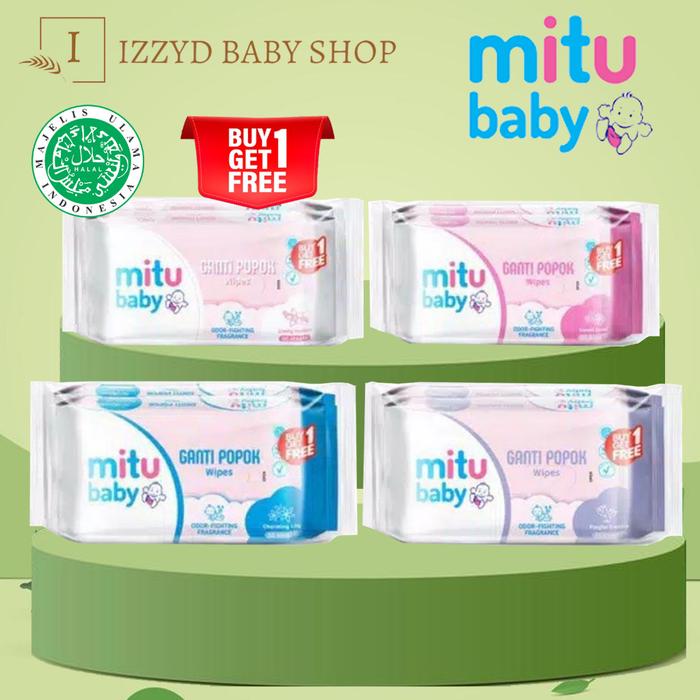 MITU TISU BASAH Melembabkan Kulit Mitu BUY 1GET 1!! BABY WIPES GANTI POPOK 50'S Tissue popok tisu  b