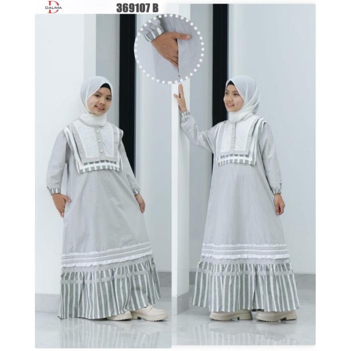 GAMIS ANAK DALIMA KIDS KATUN POLOS BORDIR SYAINA SEMUT