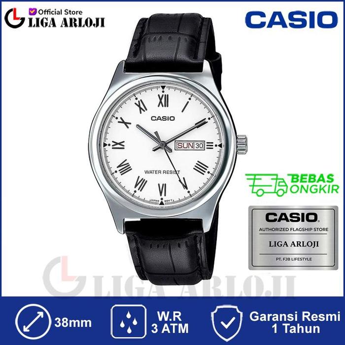 CASIO MTP-V006L-7BUDF Jam Tangan Pria Analog Tali Kulit Original MTPV006L MTP-V006L-7B Romawi