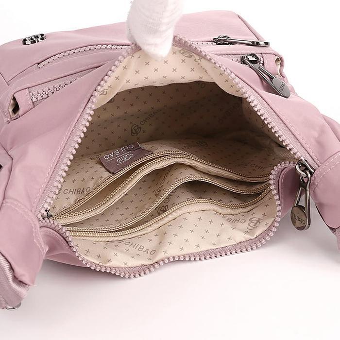 Chibao - Tas Selempang Chibao 1084-Xl Nilon Waterproof Tas Selempang Wanita Import Tas Hitam Pink