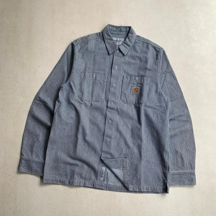 Carhartt WIP L/S Baltimore Hickory Shirt Blue/White