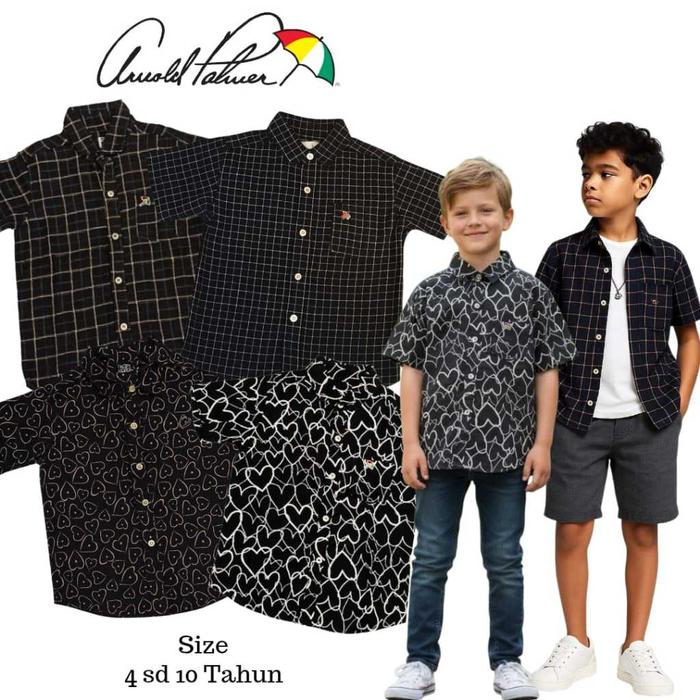 Kemeja Anak Laki Laki Original Arnold Palmer Flanel Motif Keren usia 4 sampai 10 tahun