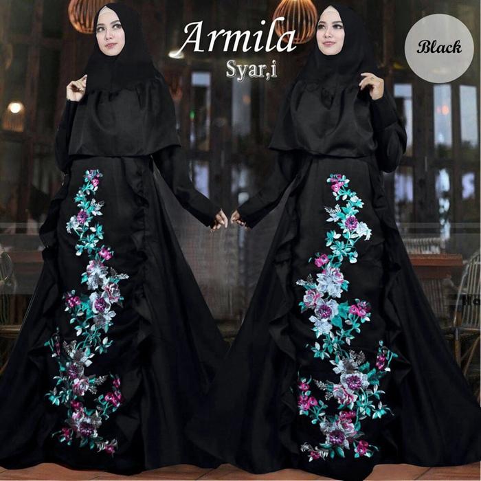 Gamis armila PLUS HIJAB /gamis murah/gamis bordir/fashion muslimah
