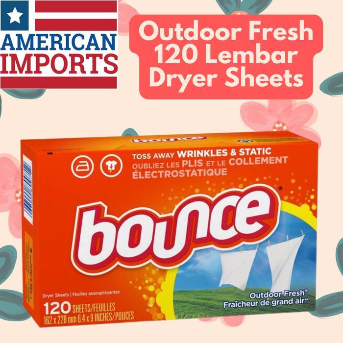 120 SHEETS - USA BOUNCE FABRIC SOFTENER & DRYER SHEETS - OUTDOOR FRESH