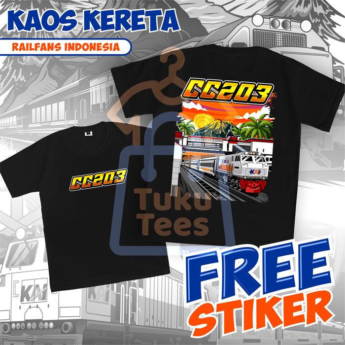 Kaos Kereta Api CC 203 Baju Kereta Api KAI Railfans Indonesia