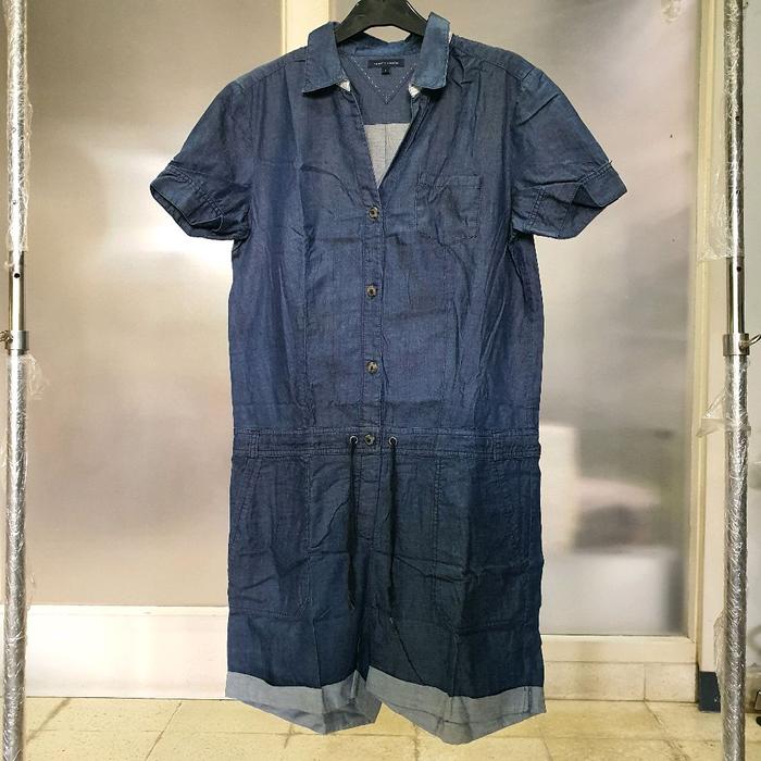 G baju wanita terusan tommy hilfiger biru denim preloved second Casual Kancing Jeans