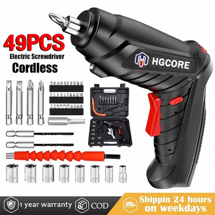 HGCORE Obeng Elektrik Set Komplit Obeng Listrik Screwdriver Cordless Mesin Bor Baterai Bor Mini Cord