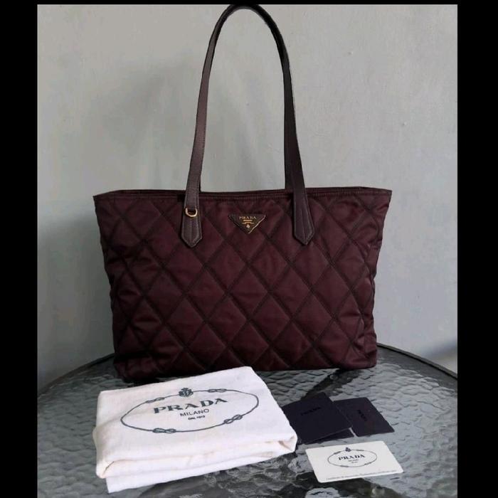 Ready Prada Tessuto Saffiano Impuntu Quilted Shoperr Tote Bag Nylon