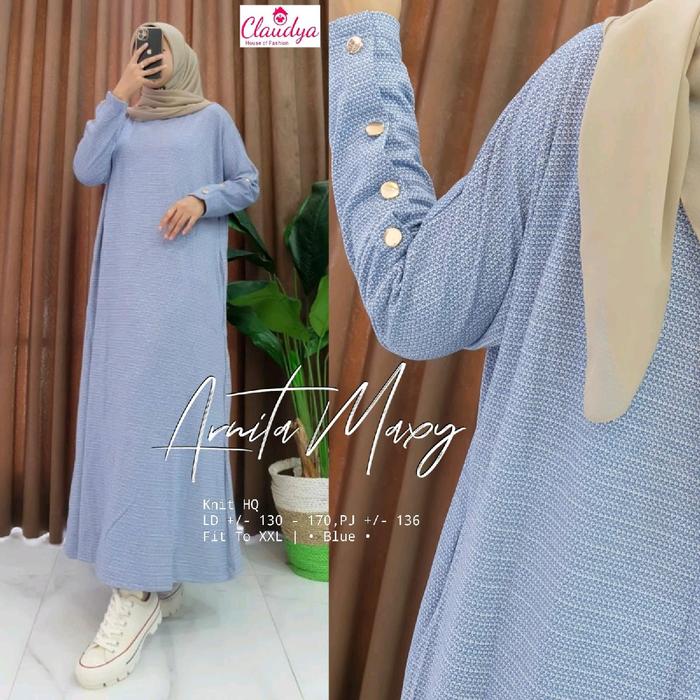 Arnita Maxy Gamis Wanita knit HQ bestseller by Kayla