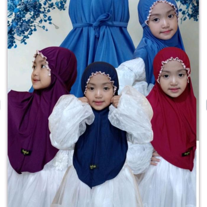 Hijab Instan terlaris Bergo Anak Renda Zifa 3-10tahun