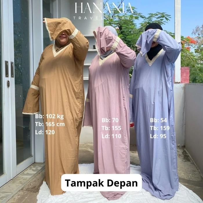 Hanania Label- Hanania Abaya Treveling Mini Parasut Premium Bisa Masuk Saku