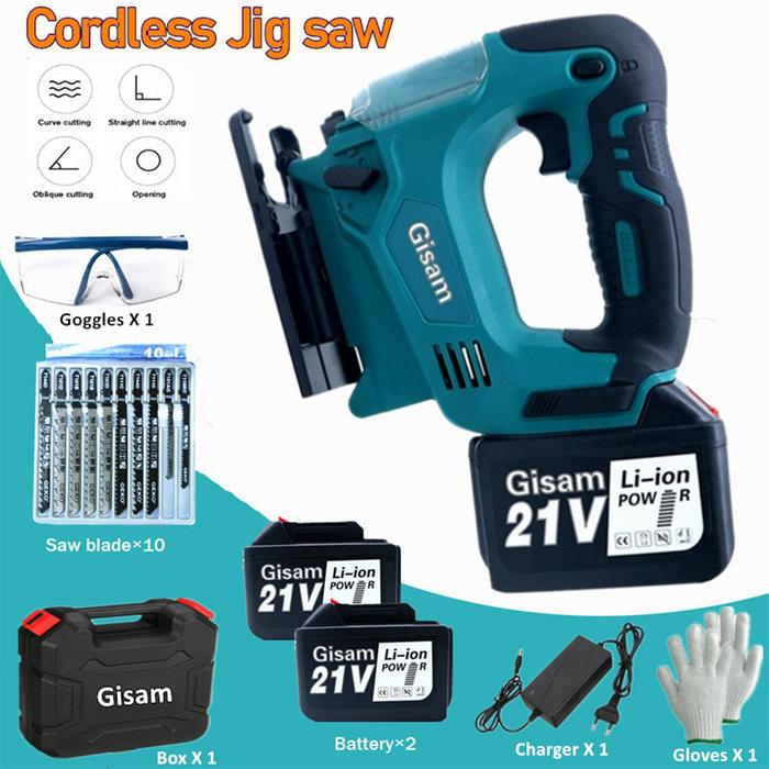 Cordless Electric Jigsaw Rechargeable One-Handed Saw Electric Cutting