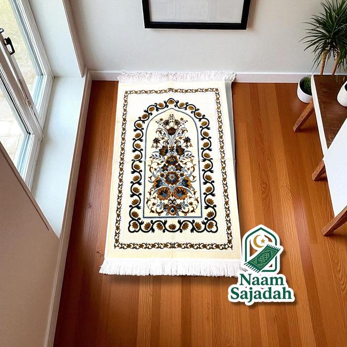 Sajadah Turky Sultan Karpet Permadani Safatex Premium Motif Muslim Putih