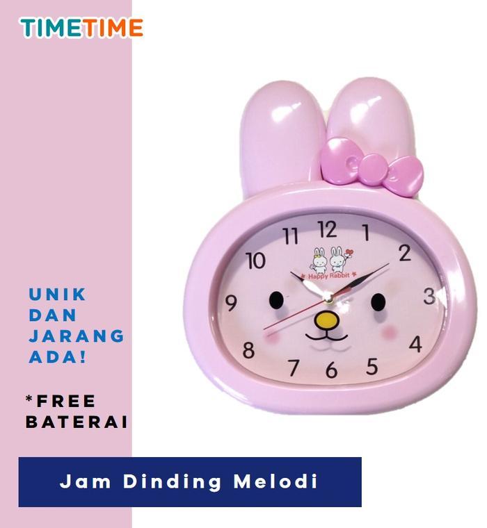 Jam Dinding Doraemon Hello Kitty Melody Sweep Movement Free Baterai