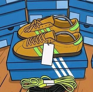 sepatu garis tiga ipul oren kren