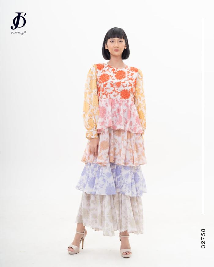[ JUS D ORANGE ]MAXY BUNGA/LONGDRESS BUNGA/GAMIS BUNGA/JDO