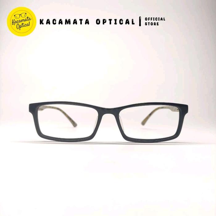 KACAMATA OPTICAL - Frame KMO6046 Kotak Hitam Hijau Plastik Lentur