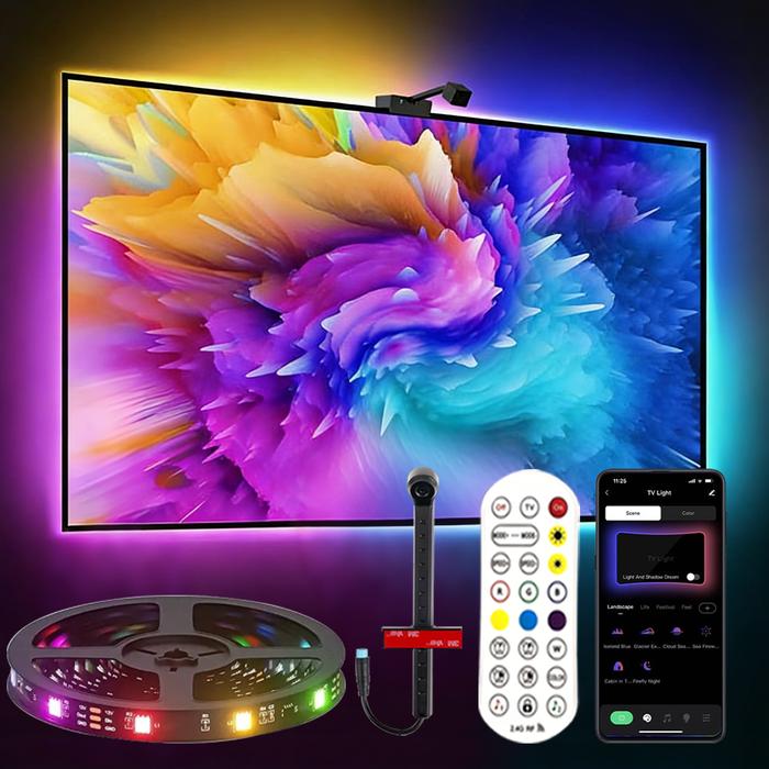 LED TV Backlight with Color Picking Sensor RGB-IC Led Strip Lights App Control Music Sync Light for