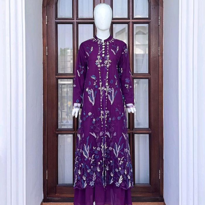 Gamis Tile Mutiara Terbaru Amalia Twotone / Gamis Tile Cantik / Gamis Tile Kekinian / Gamis Tile Mew