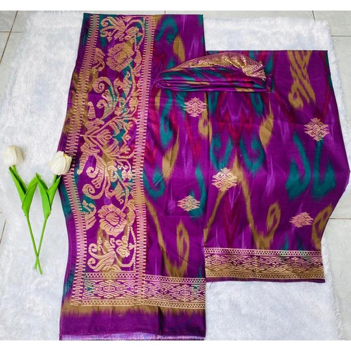 Flash Sale! Set Couple (Wanita+Pria), Kamen Lembaran, Kamen Couple Bordir,Saput, Udeng Setengah Jadi