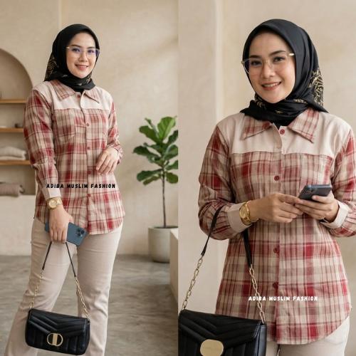 Alda Set - Haruka Mix Celana Chinos Setelan Wanita Kekinian Elegan Kemeja Premium Nyaman Dipakai