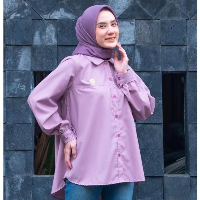 Marema Zalifa Rok / Celana & Atasan Kemeja Panjang Wanita Jeans Santai Bawahan Casual Linen Denim -