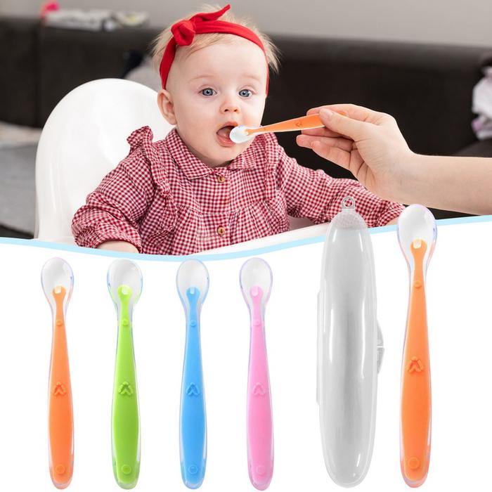 Baby Silicone Soft Spoon Training Feeding Spoons for Children kids